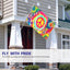 Bandera Tie Dye 3x5pies arcoíris ojales metal decorativa