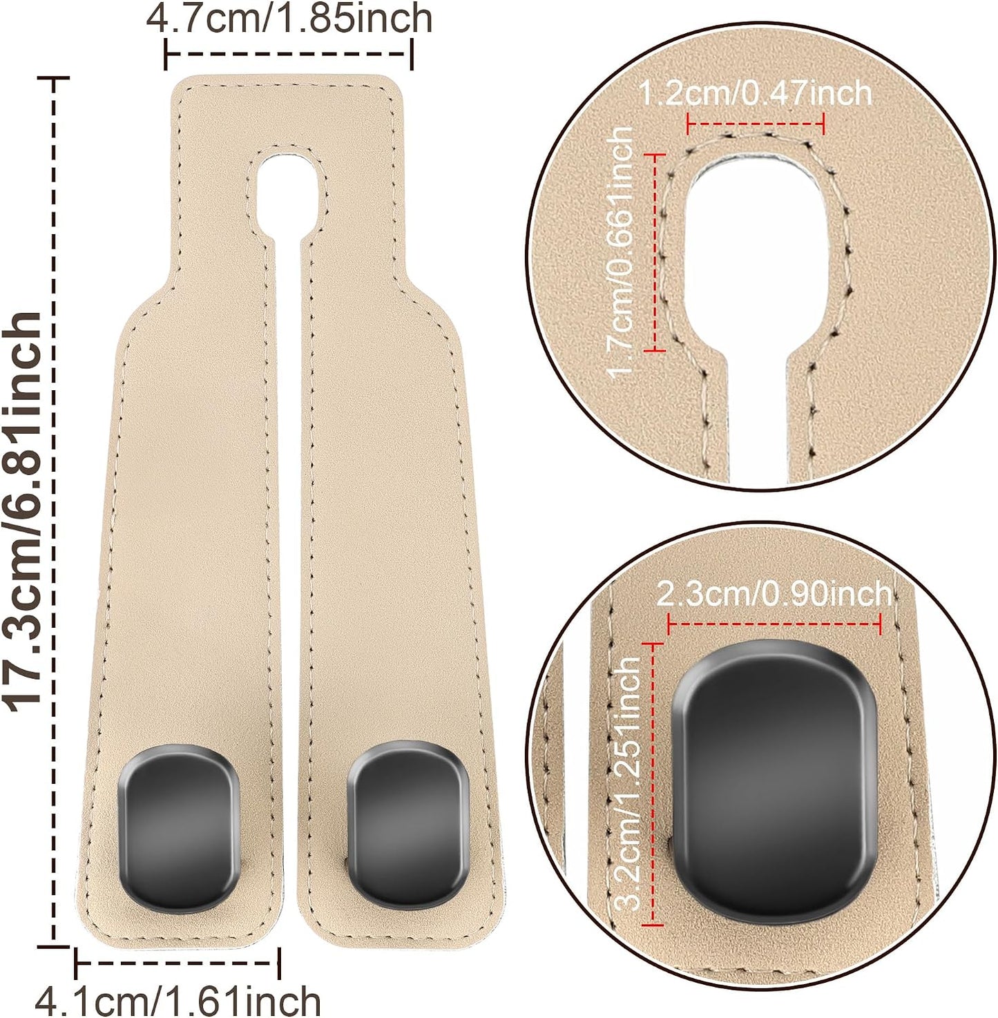 Gancho para bolso automóvil reposacabezas beige pack