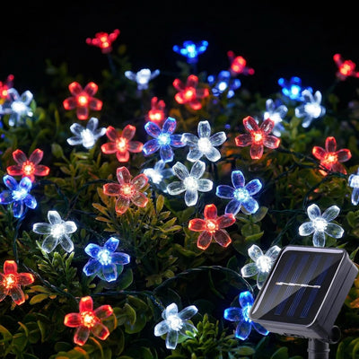 Guirnalda LED solar 50 luces exterior 4 de Julio