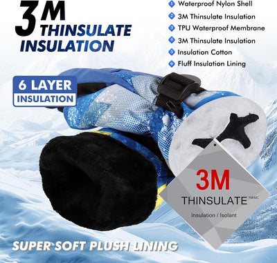 Guantes esquí impermeables para hombre mujer niño