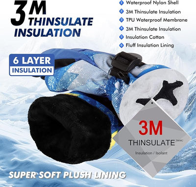 Guantes esquí impermeables para hombre mujer niño