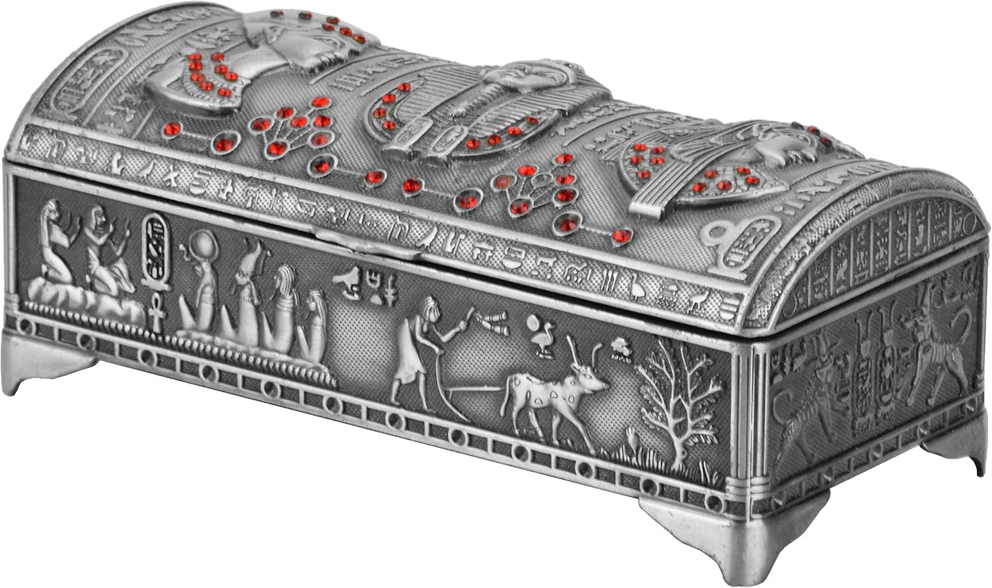 Joyero decorativo estilo egipcio metal antiguo