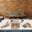 Set 10 azulejos mosaico 3D madera teca natural