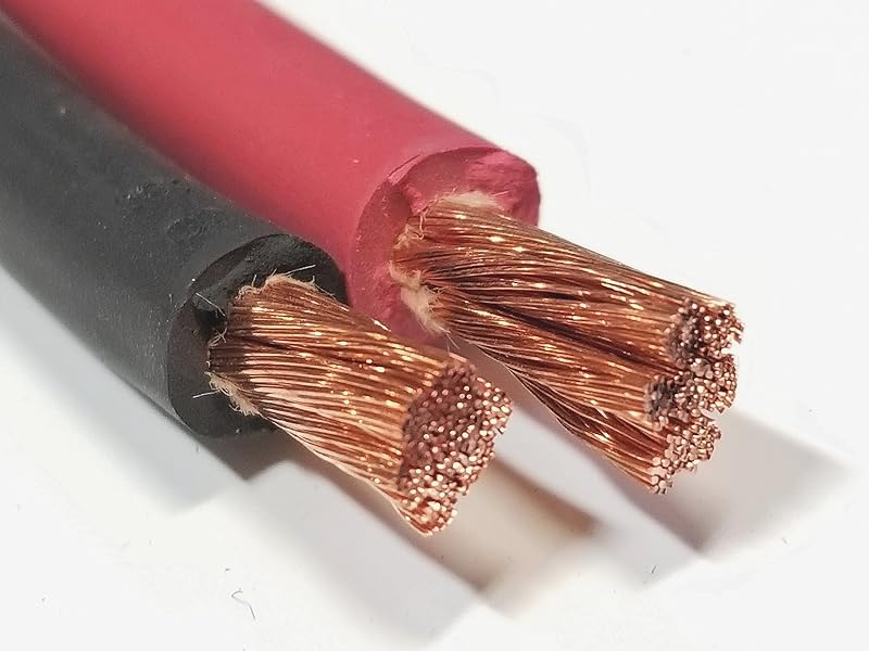 Cable AC/DC 8 AWG flexible cobre puro 250pies negro rojo