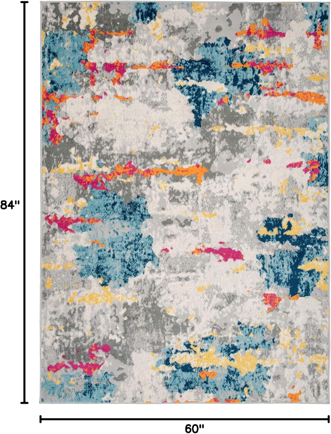 Alfombra abstracta 5x7ft multicolor