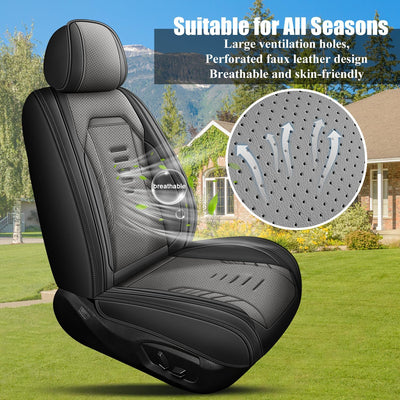 Set 5 fundas asiento Honda Accord 07-17 piel perforada negro gris