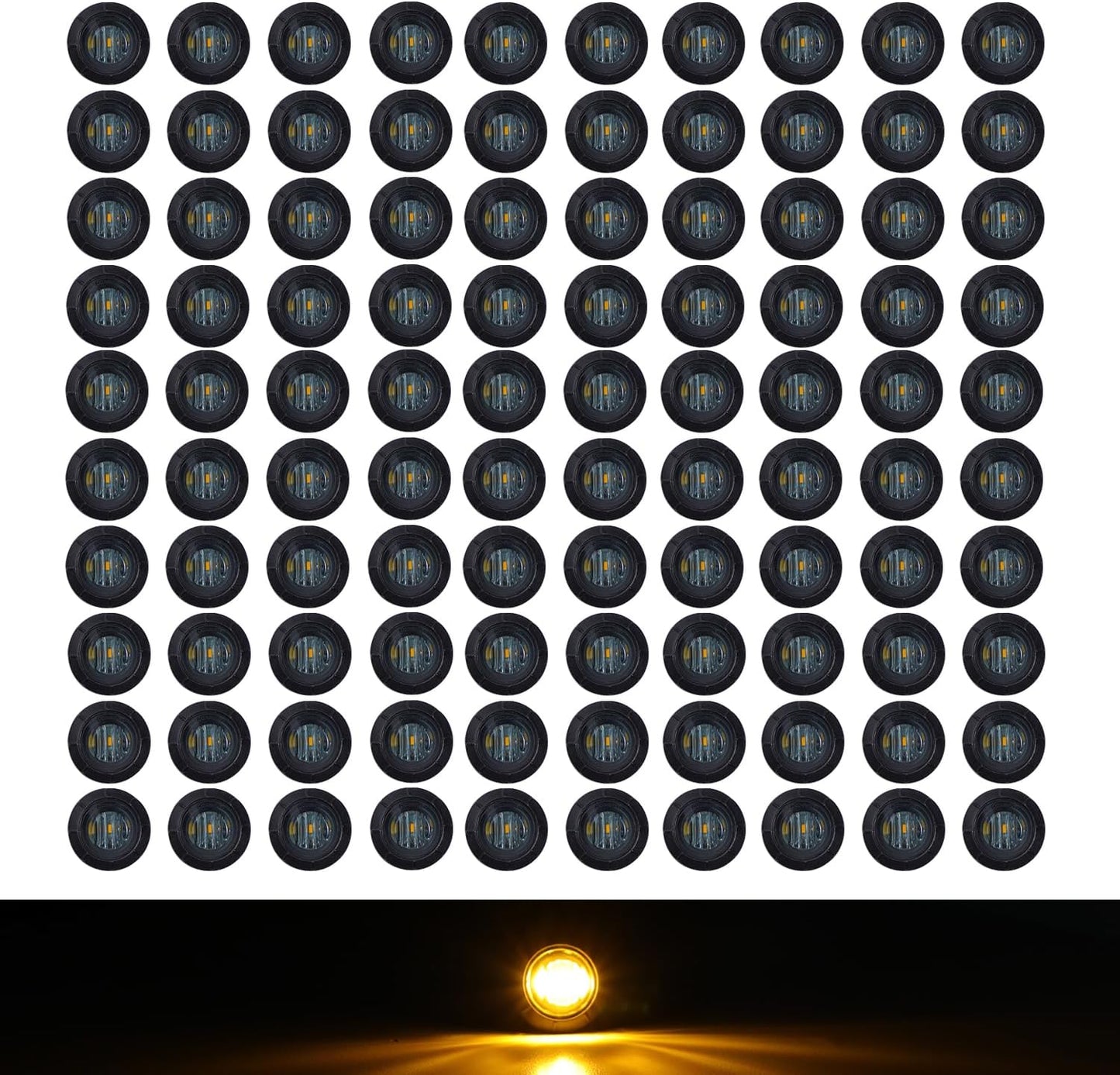 100 Focos LED Ámbar 3 Diodos Luces Gálibo Laterales