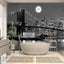 Papel tapiz gris vista nocturna 176x113" dormitorio