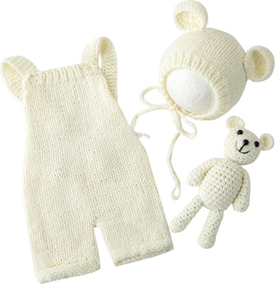 Kit accesorios foto recién nacido gorro oso mameluco disfraz
