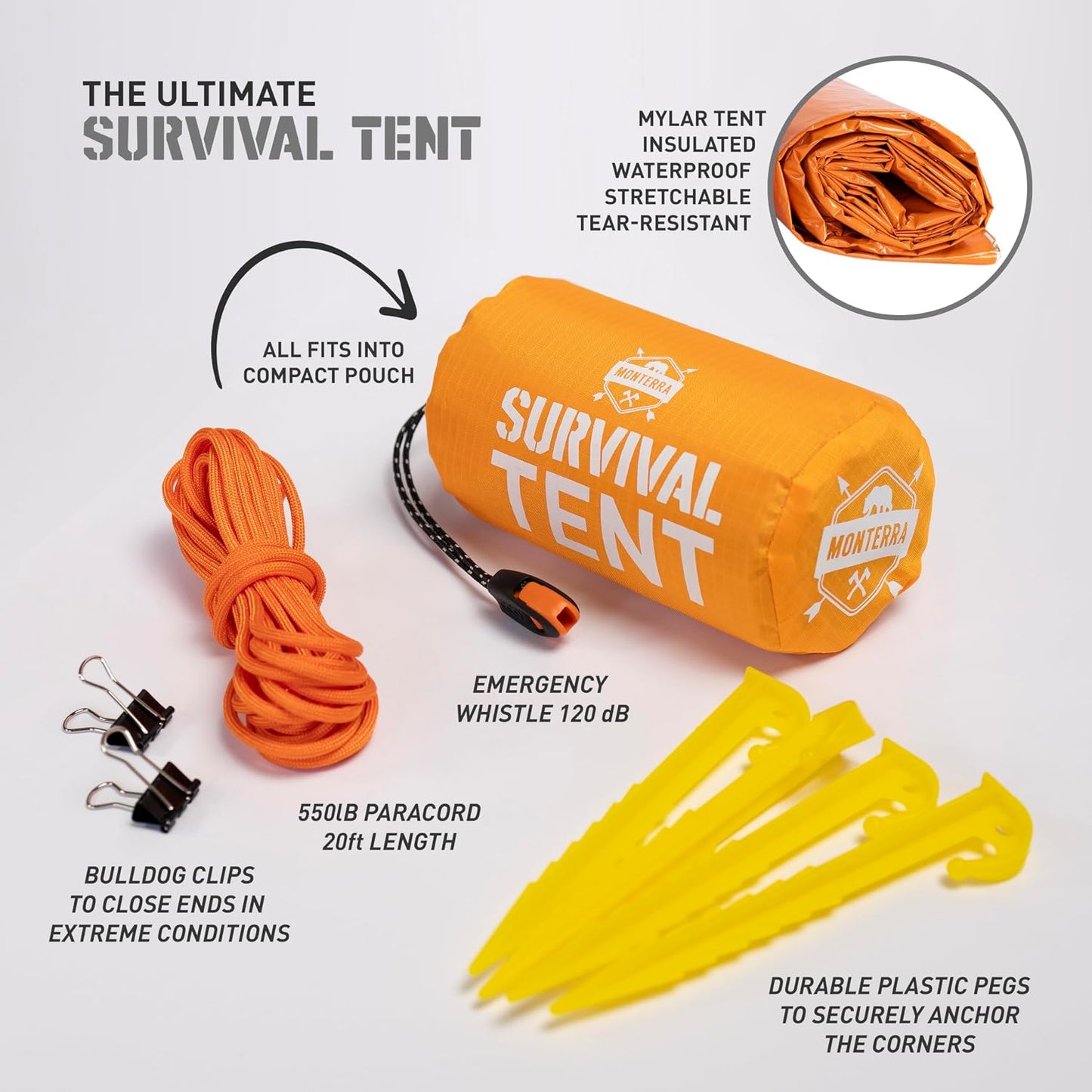 Refugio supervivencia 2 personas impermeable lona compacta Bivvy