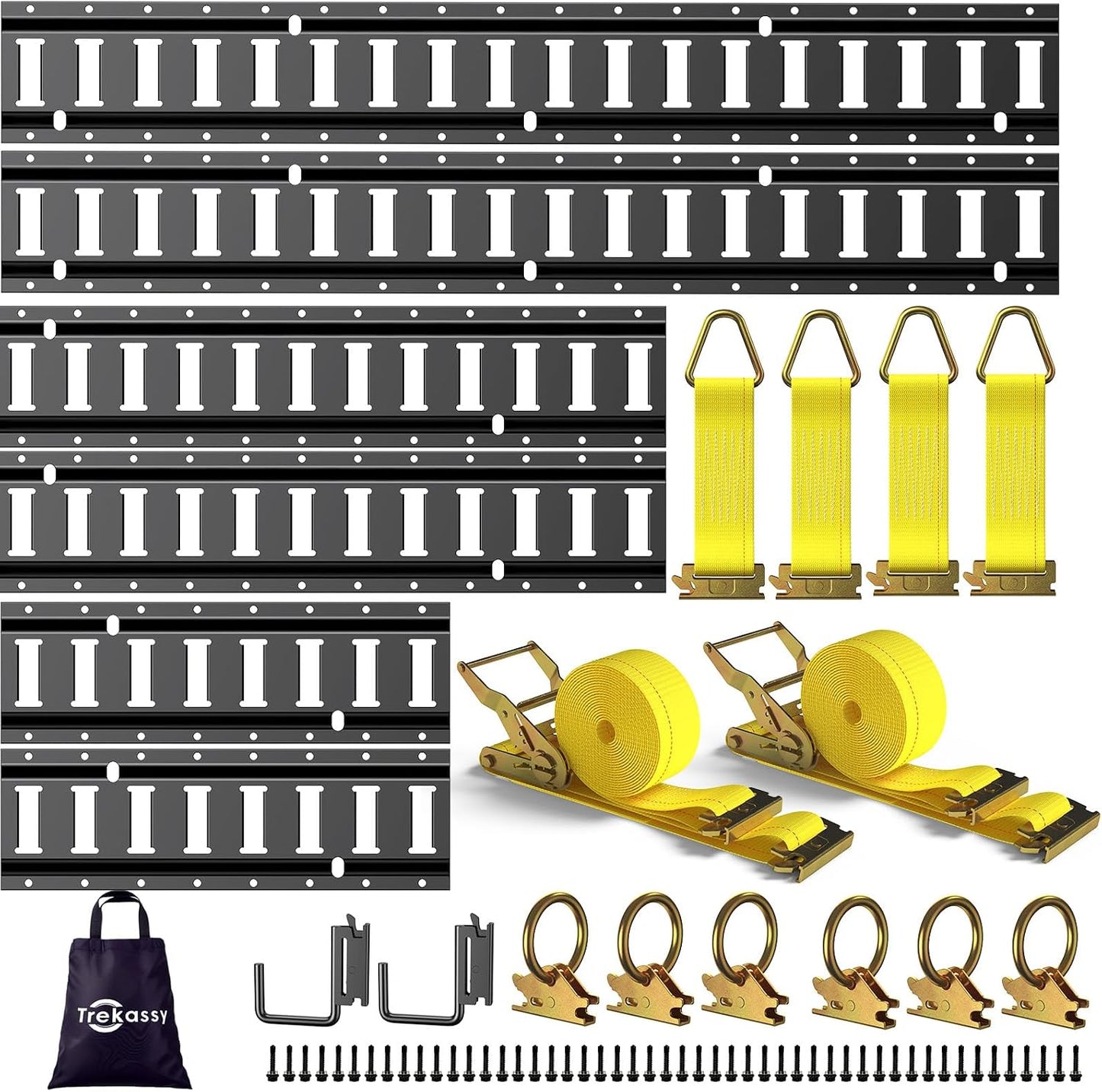 Kit amarre riel 20pzas 16" 2-3ft anillos O sujetadores