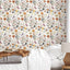 Papel tapiz floral mariposas remov. 17.7x354"