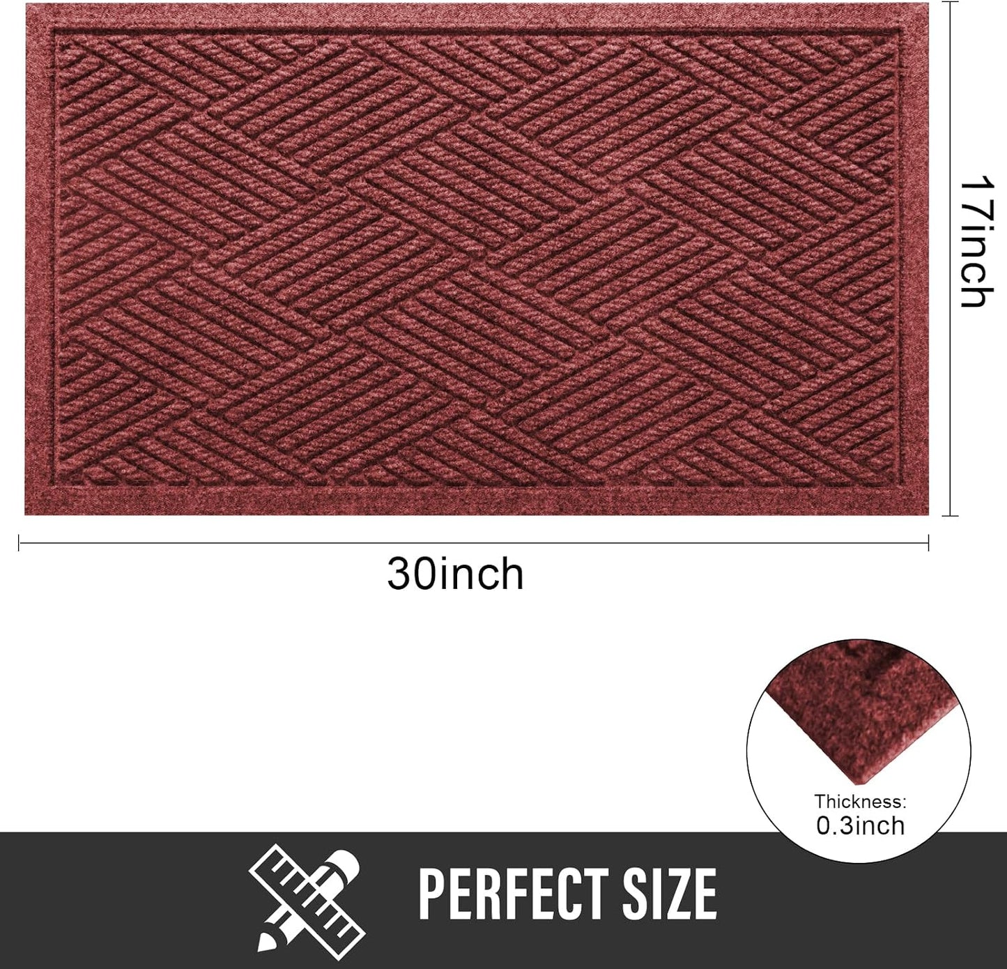 Tapete puerta resistente a manchas y decoloración 30x17"