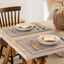 Set 4 Manteles Lino Mesa Cocina 13x19pulg Gris