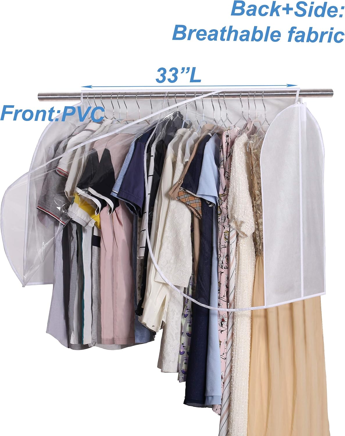 Perchero colgante con ventana PVC transparente 2 Pzas blanco