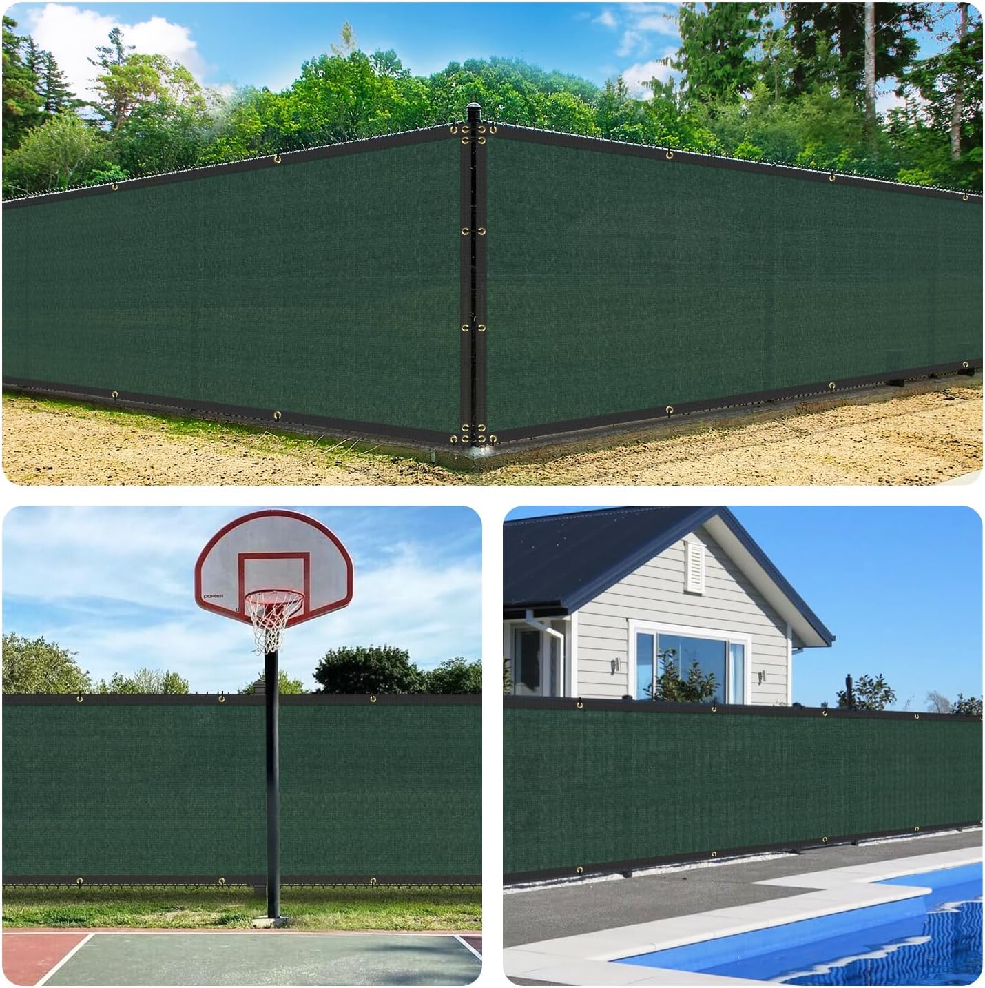 Valla privacidad 4x20ft malla verde 90% bloqueo
