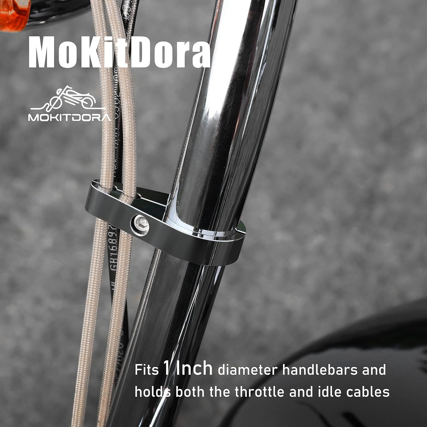 Abrazadera doble agujero para cables motocicleta Harley