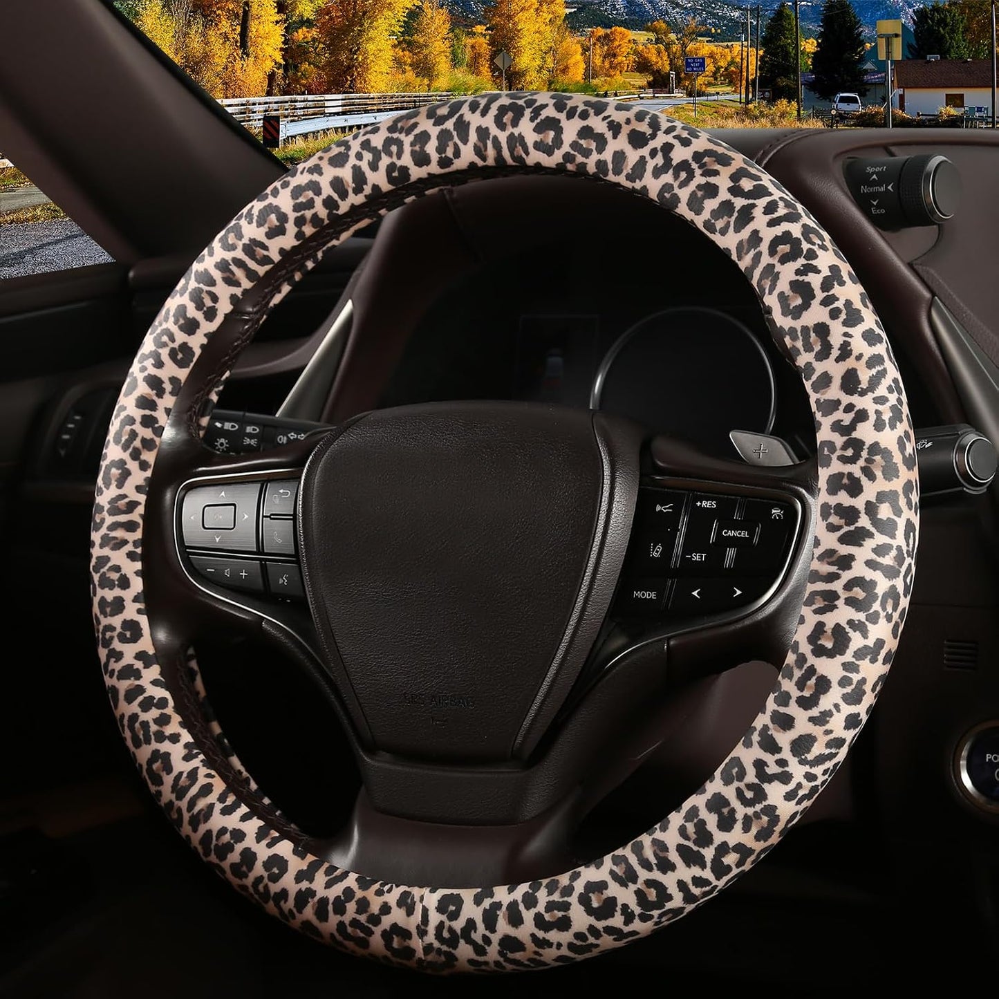 Funda volante estampado leopardo anillo silicona sin tóxicos