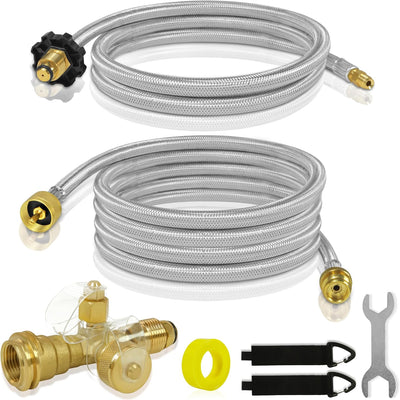 Kit propano autocaravana adaptador T 4 puertos inox 5x12pies