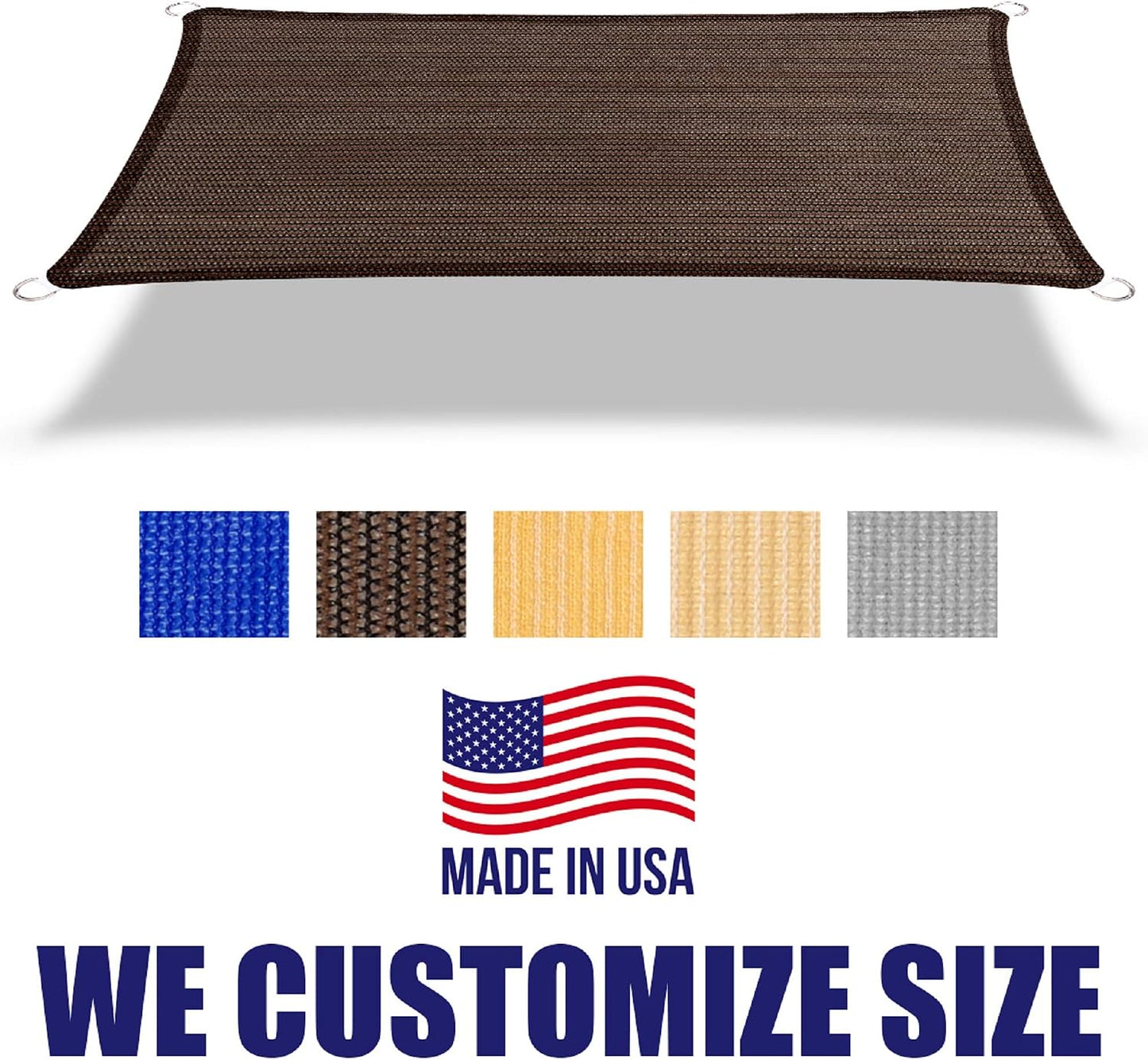 Toldo Vela Rectangular Marrón 11x14ft 95% UV Bloqueo