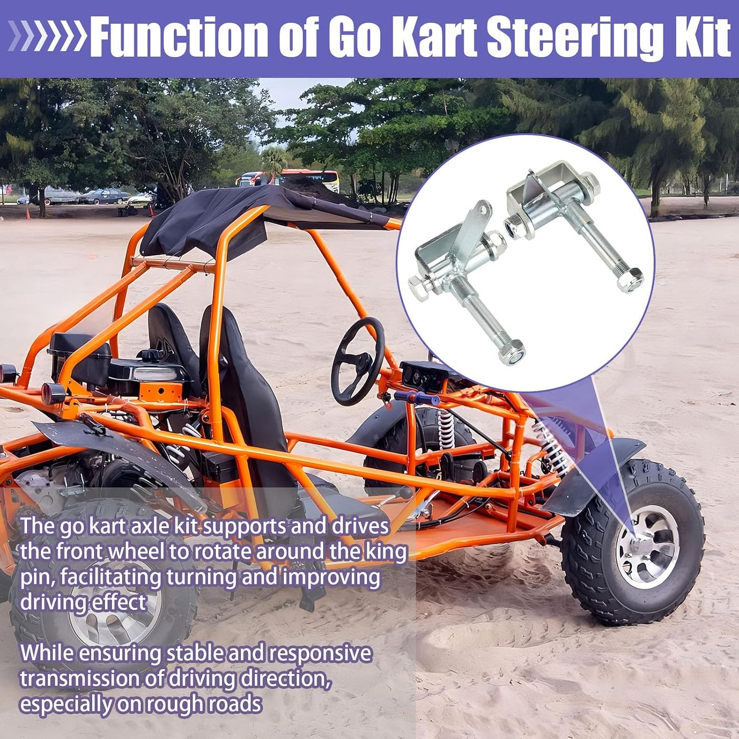 Soporte eje dirección go kart 5/8 3-3/4 comp Yerf-Dog