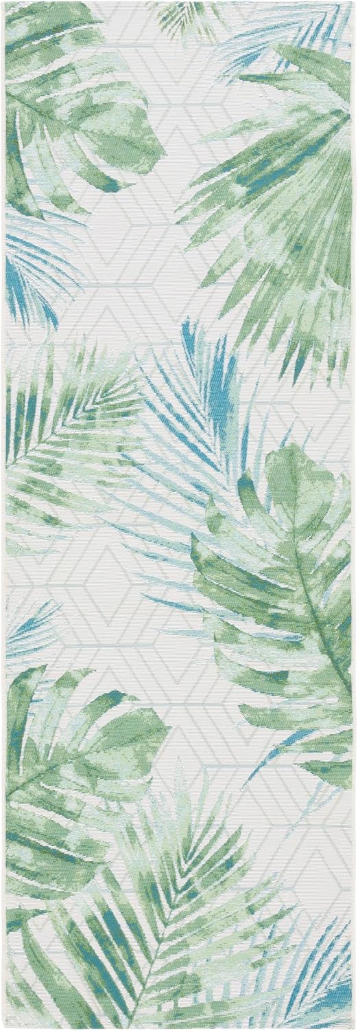 Alfombra lavable exterior 2'8x10'5 verde azulado BAR590X