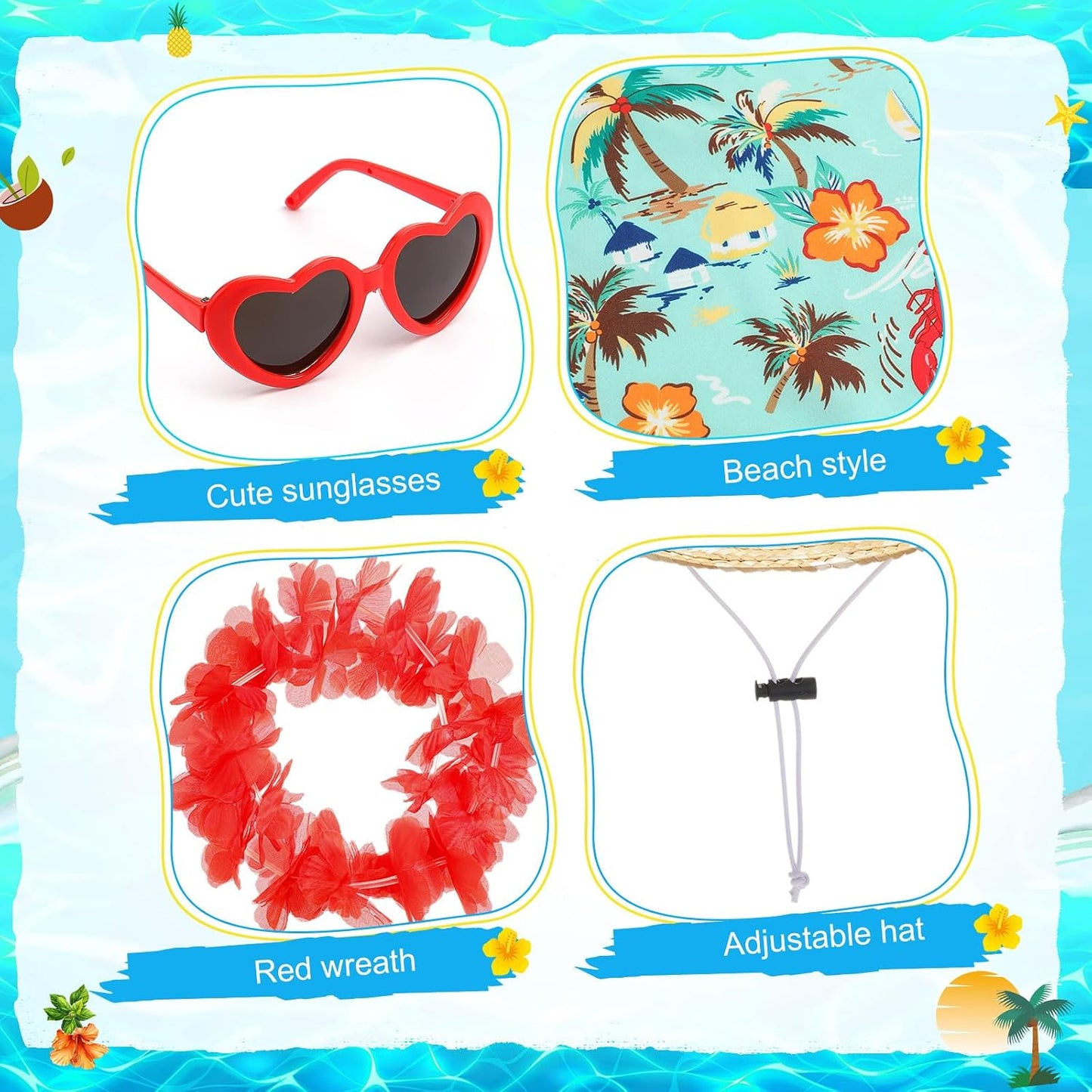 Traje ganso verano césped 23pulg ropa hawaiana luau