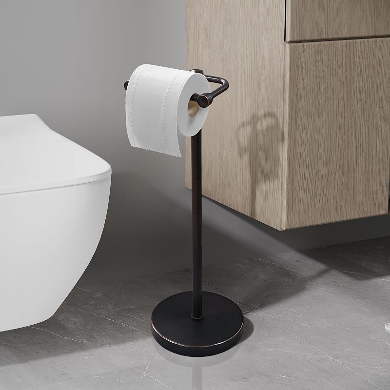 Soporte papel higiénico acero inox base estable bronce