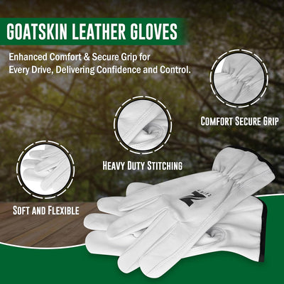 Guantes seguridad piel cabra suave para hombre mujer jardineria