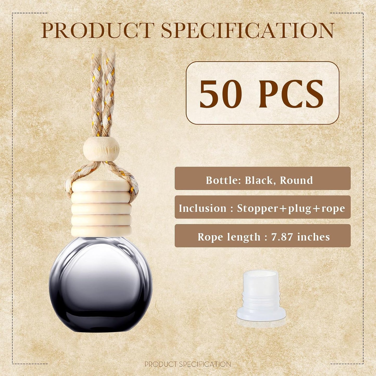 50 Pzas Botellas Difusoras Coche Vacías Negro