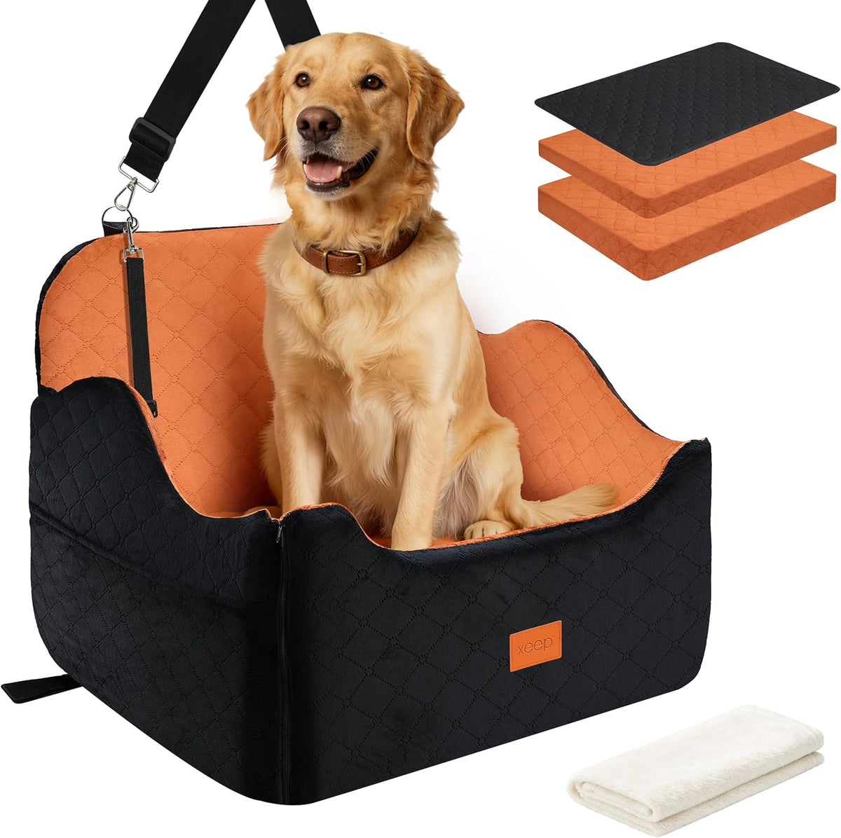 Asiento elevador perro mediano 60lb cojín viscoelástica lavable