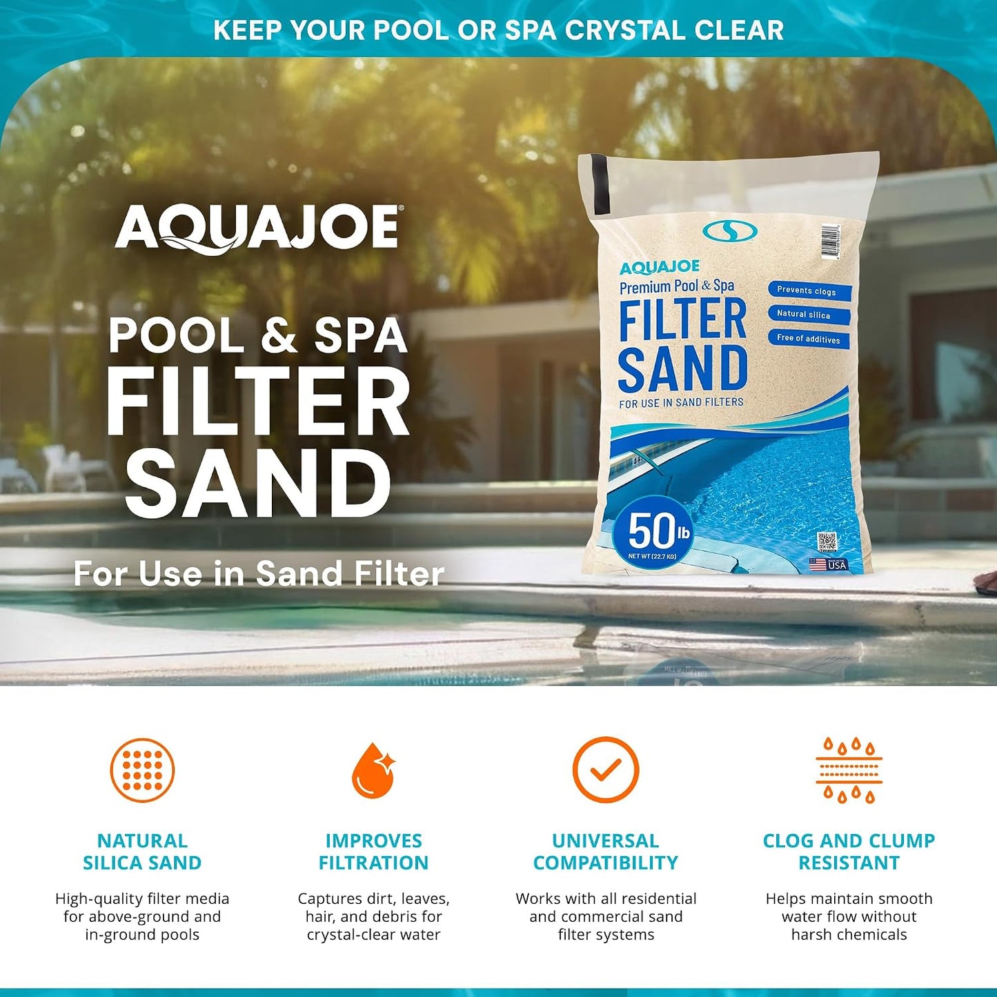 Filtro arena piscina spa bolsa 50lb cuidado mantenimiento
