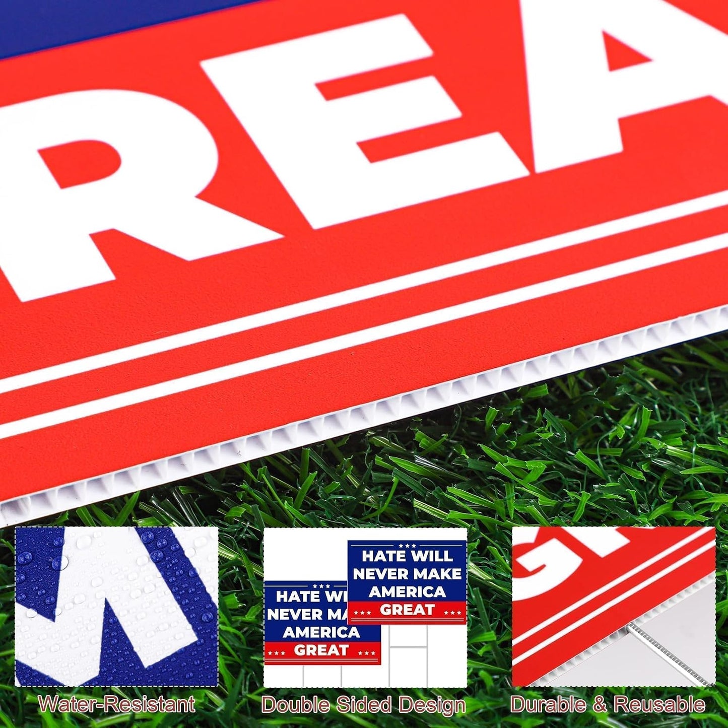 Letrero anti Trump MAGA 17x12" metal resistente