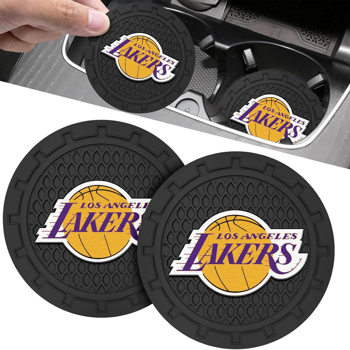 Posavasos Lakers para portavasos auto 2 Pzas