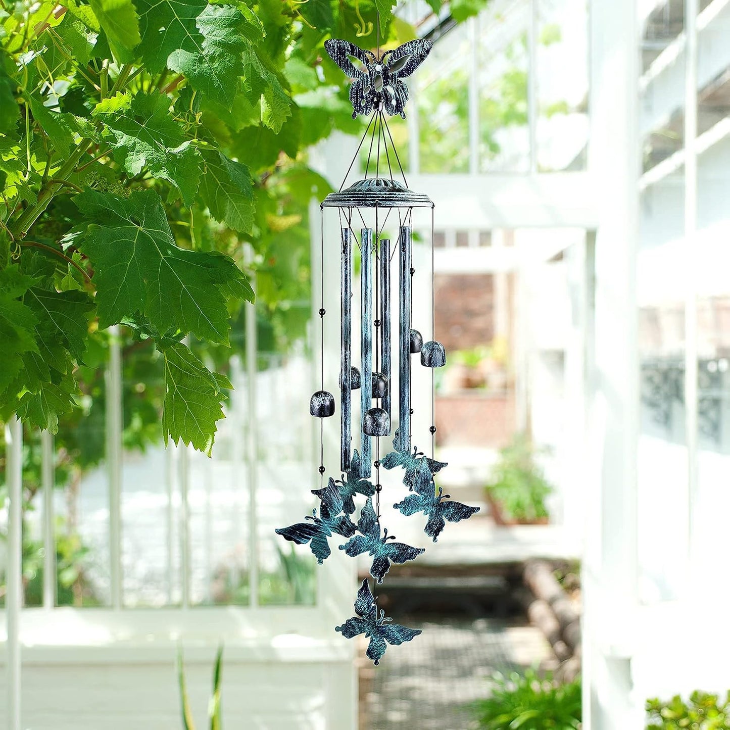Campanillas viento mariposa aluminio decoración exterior