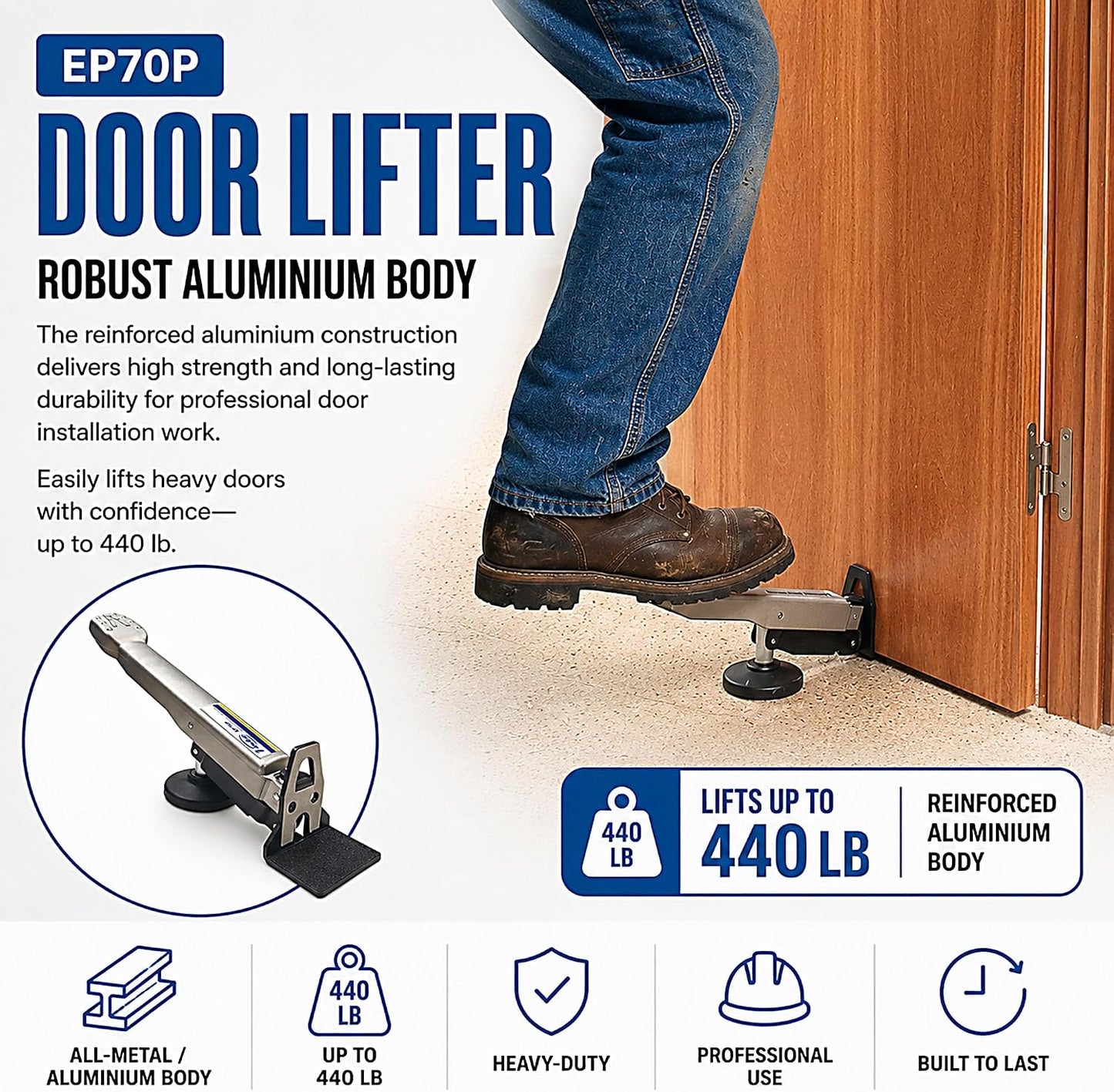 Elevador puerta EP70P 2.2lbs plataforma ajustable ligero