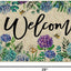 Tapete floral hortensias morado azul antiderrap 17x29"