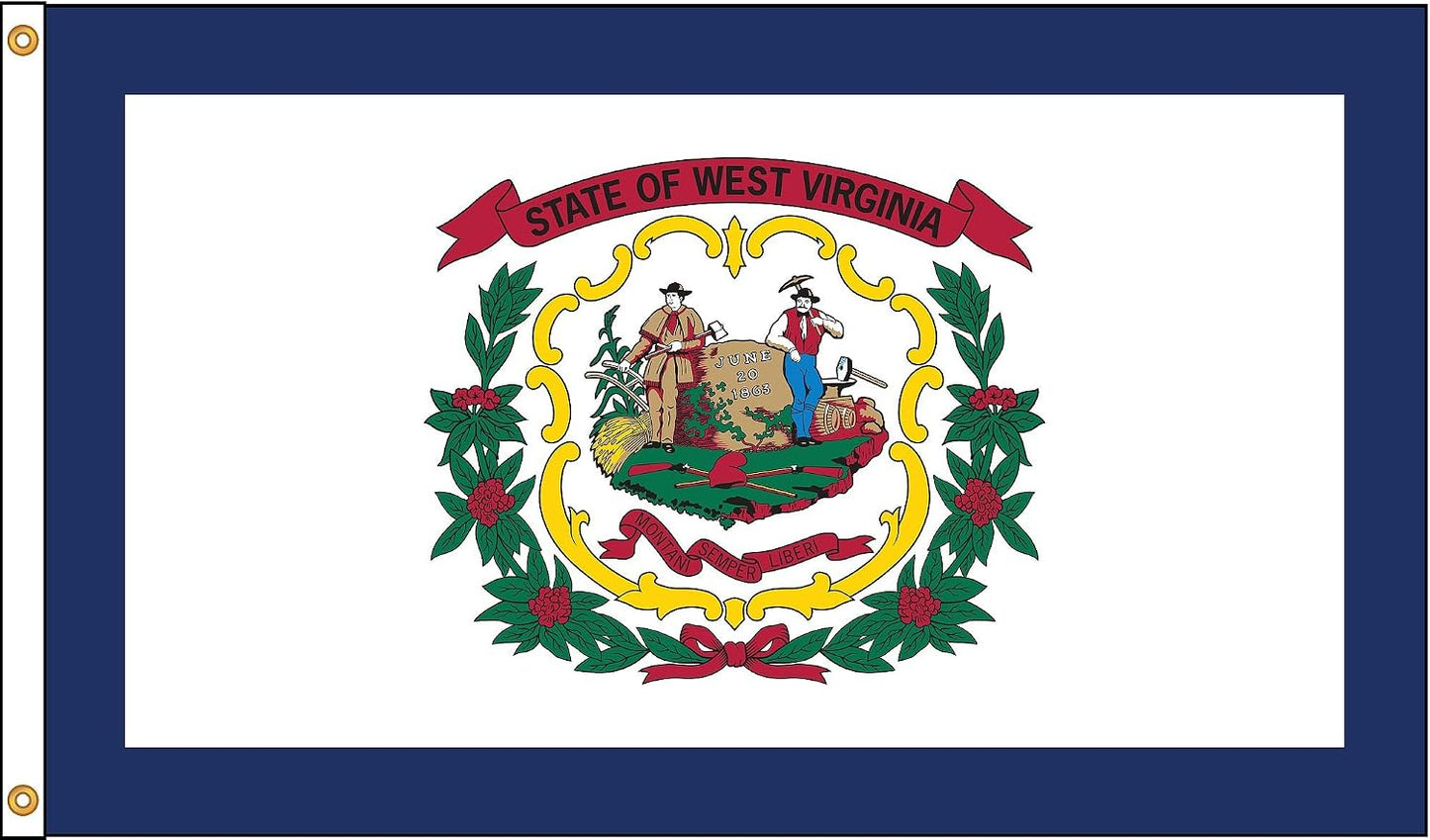 Bandera Virginia Occidental 4x6ft fabricada EE.UU.