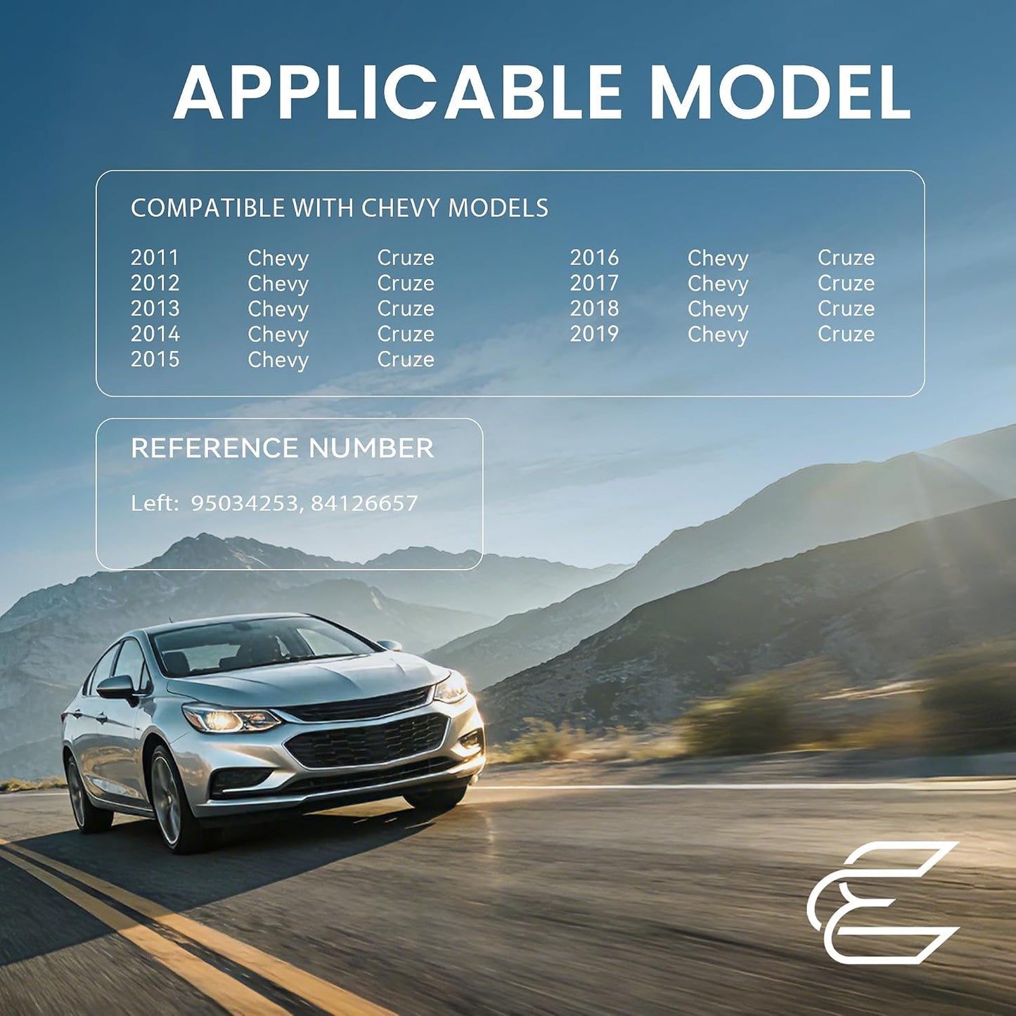 Visera solar con espejo para Chevy Cruze 11-19 gris