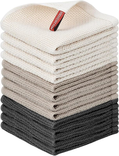 12 Pzas Paños Cocina 100% Algodón 12x12pulg