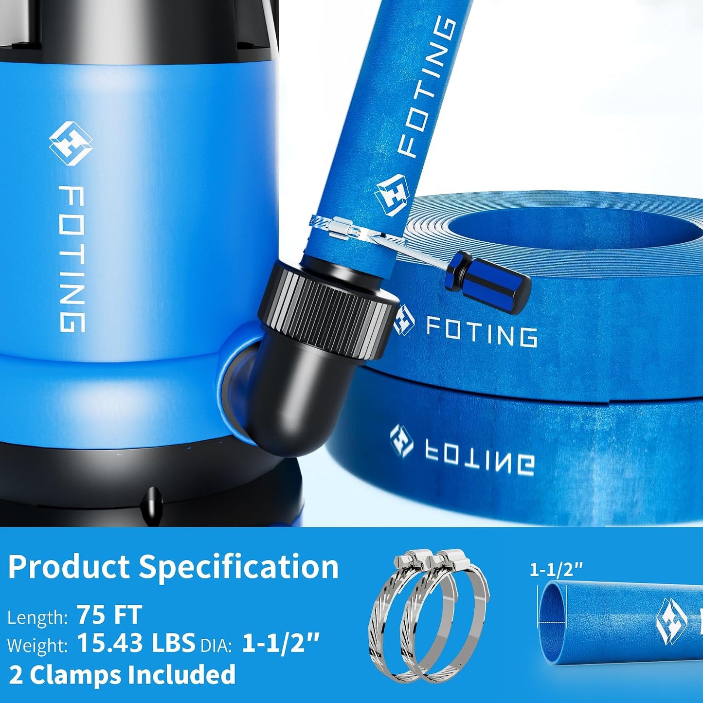 Manguera retrolavado piscina 75ft 1-1/2pulg PVC