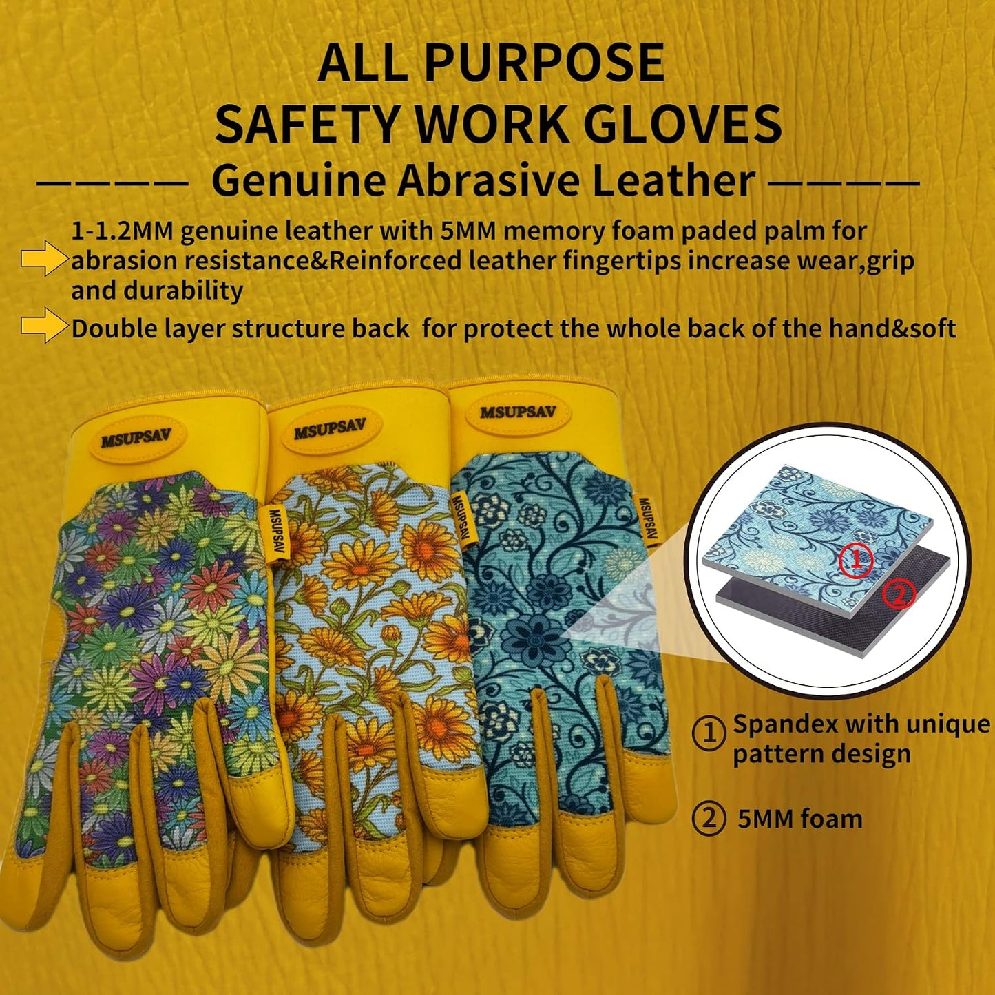 Guantes jardinería antiespinas resistente pinchazos mujer cuero