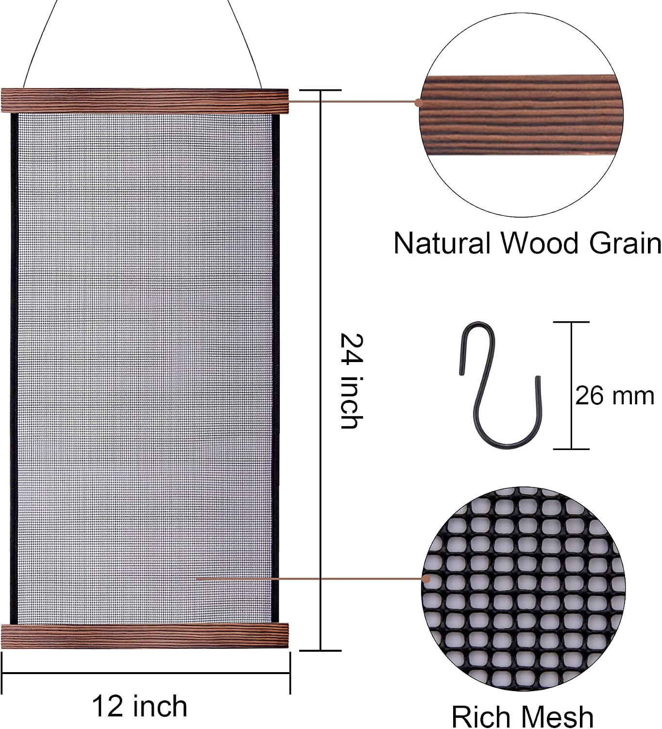 Organiz. aretes malla 20 ganchos S 24x12"