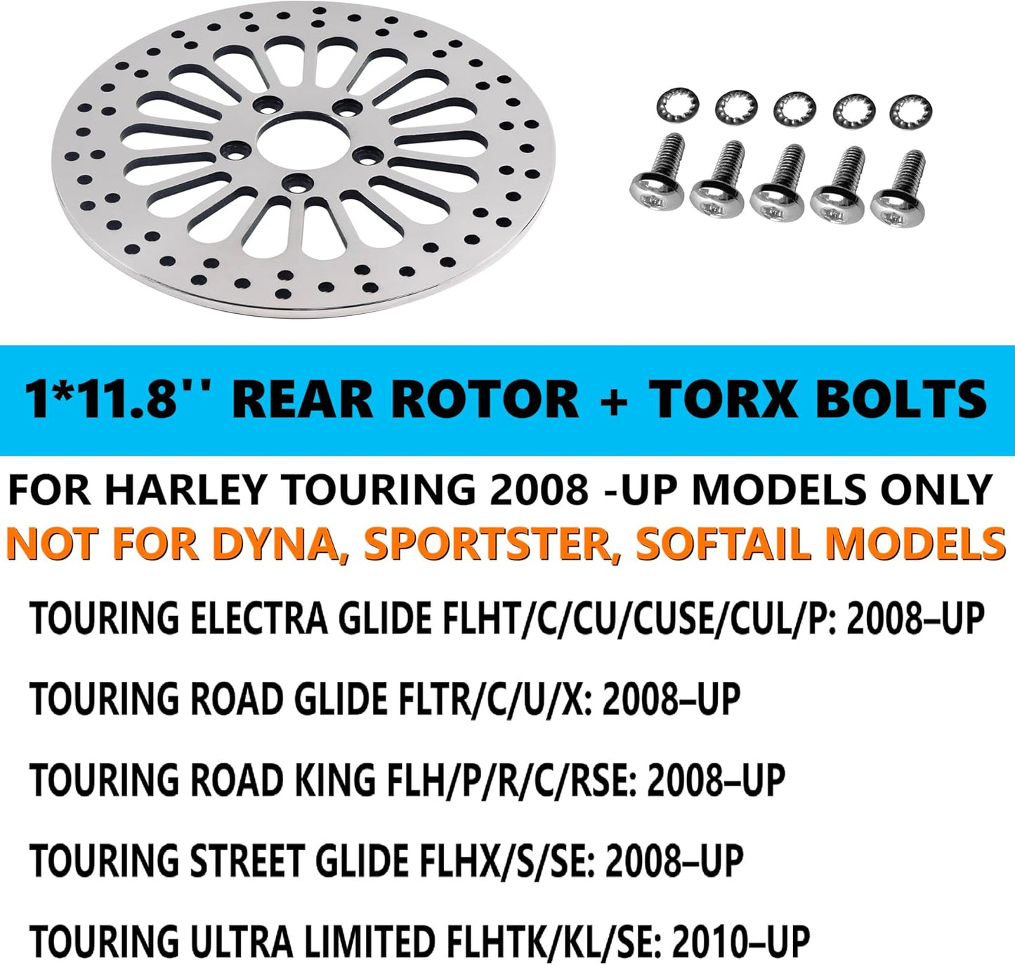 Rotor trasero Harley 11.8" acero inox taladrado