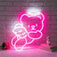 Letrero neón ángel oso LED para fiesta cumpleaños