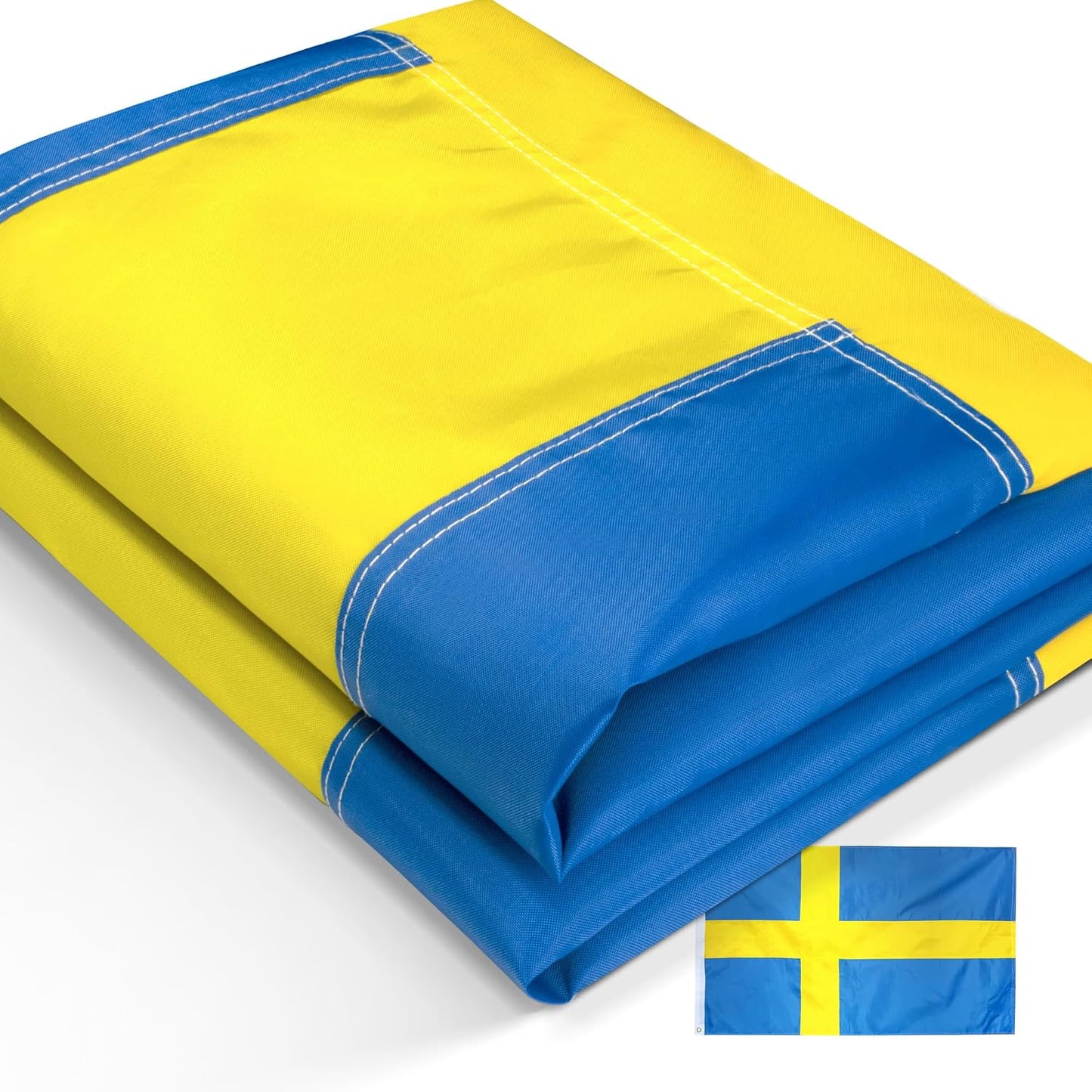 Bandera Suecia bordada 3x5ft lona resistente con ojales