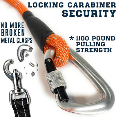 Correa cuerda perro mosqueton 1100lb 6ft para grandes