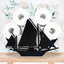 Soporte papel higiénico velero negro animales decorativo