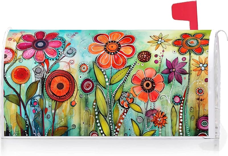 Fundas magnéticas buzón 18x21pulg diseño floral impermeable