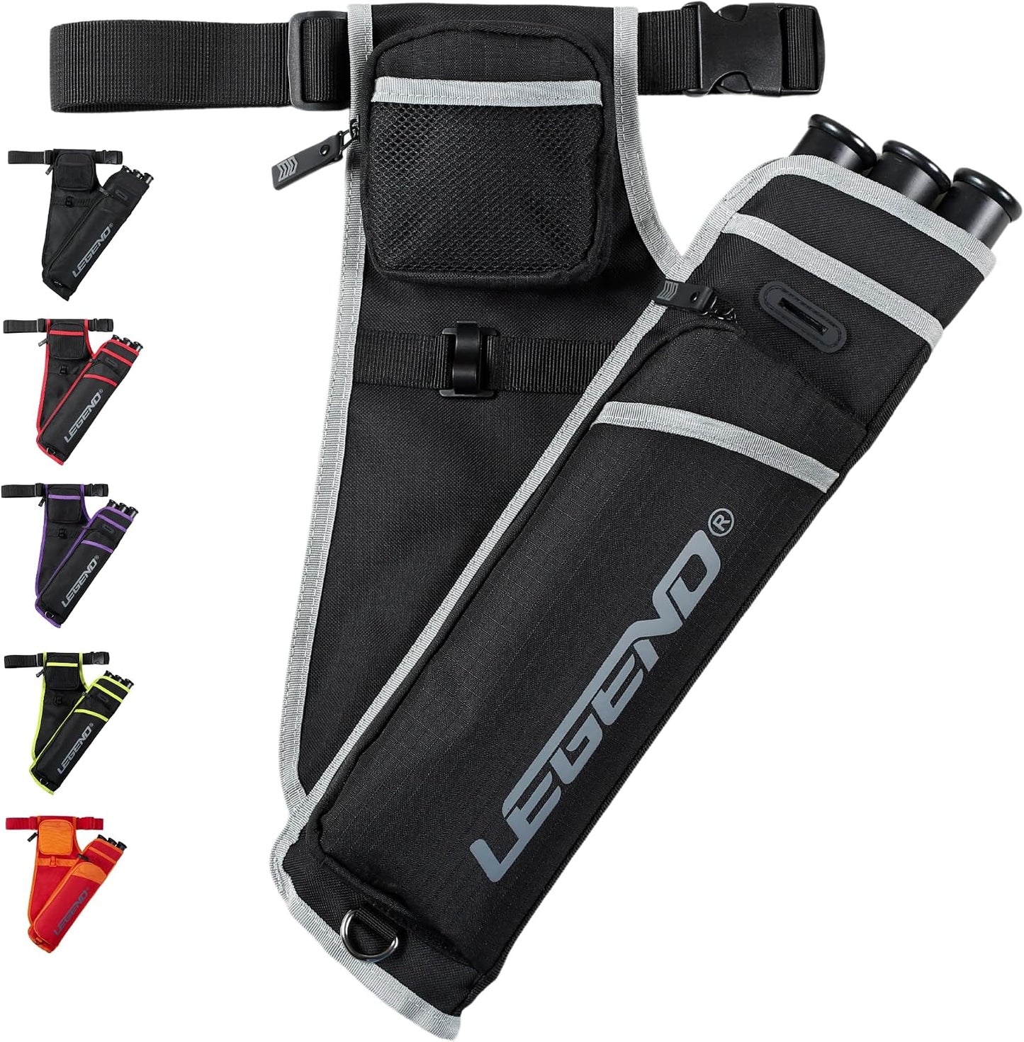 Funda flechas carcaj cadera ajustable 3 tubos material nailon
